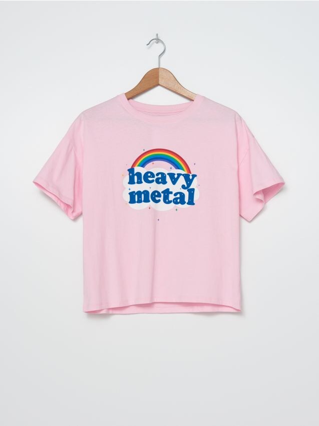 Футболка оверсайз с принтом - pastel pink - 5384A-03X - HOUSE