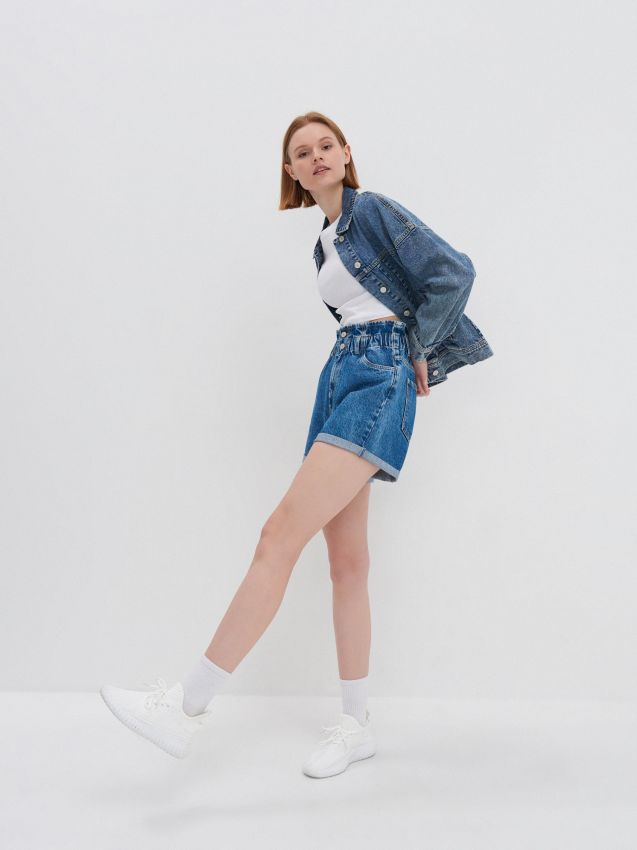 LADIES` SHORTS - blue jeans - 5512D-55J - HOUSE