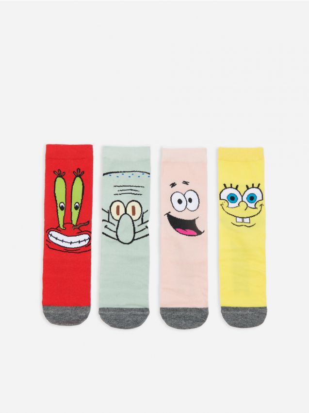 4 pár hosszú szárú zokni SpongeBob - többszínű - HOUSE