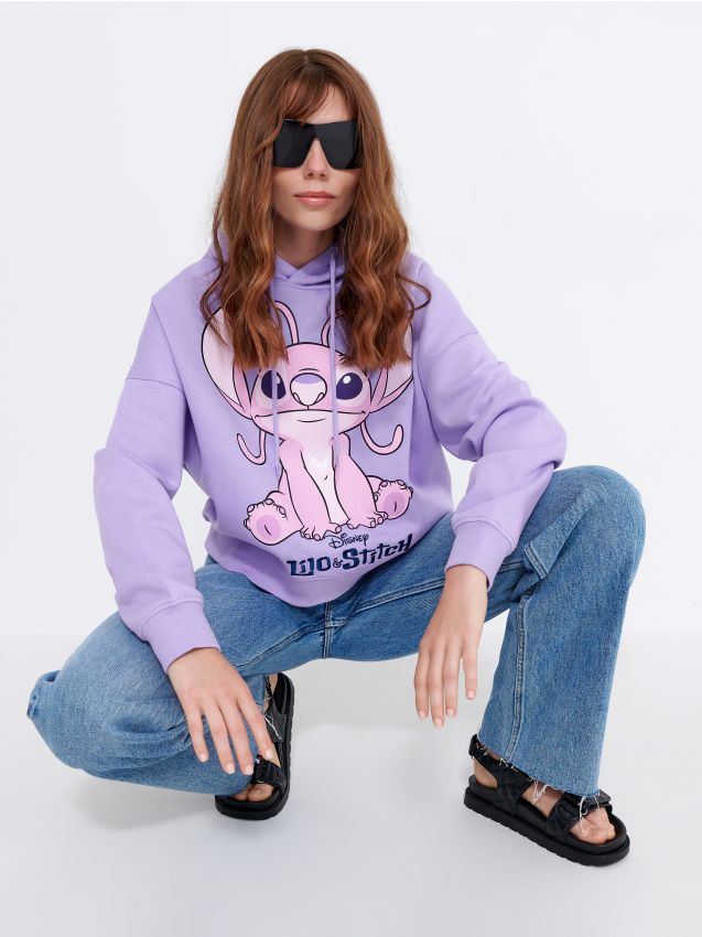 Bluza z kapturem Lilo i Stich - grape - 5732I-48X - HOUSE