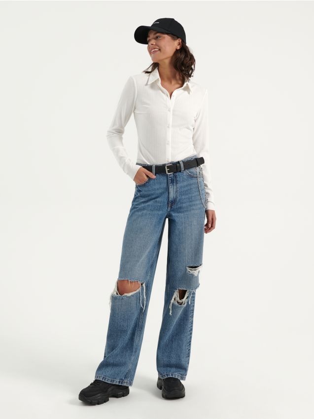LADIES` JEANS TROUSERS - indigo jeans - HOUSE