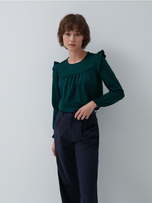 Krepo palaidinė - teal green - 5891I-67X - HOUSE