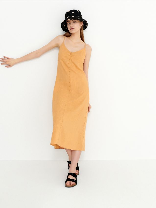 Midi garuma kleita - amber - 5922E-18X - HOUSE