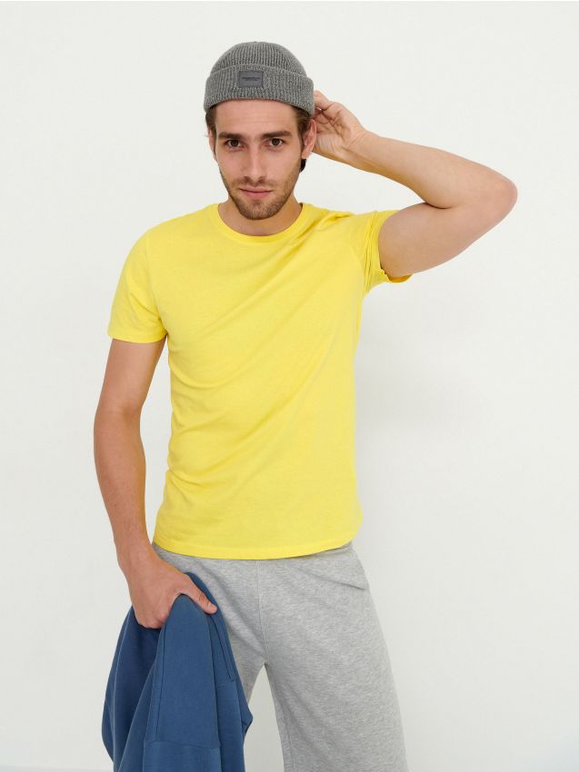 Tricou din bumbac organic - yellow green - 5966I-71X - HOUSE