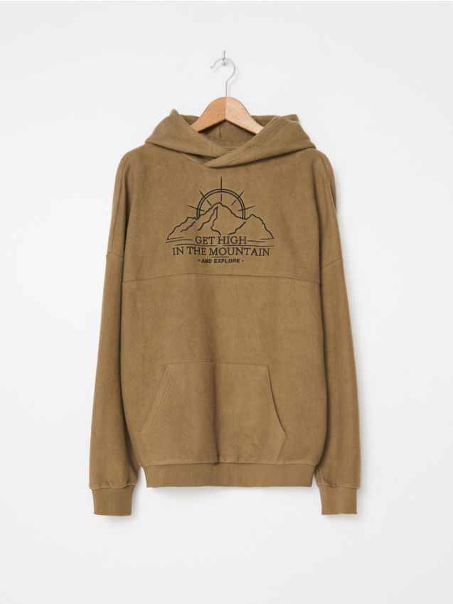 Bluza z haftem oversize - light olive - 5988D-81X - HOUSE