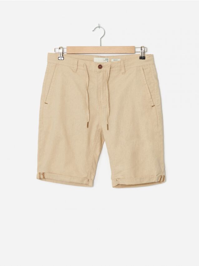 Shorts aus Leinen-Baumwollmischung - beige - 6010E-80X - HOUSE