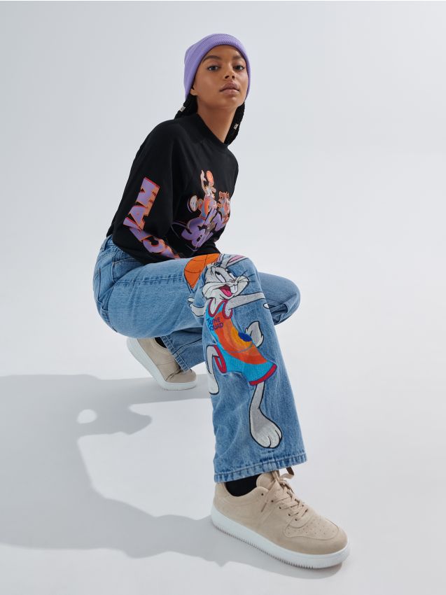Teksapüksid straight full lenght Space Jam - tumesinine - 6256I-59J - HOUSE