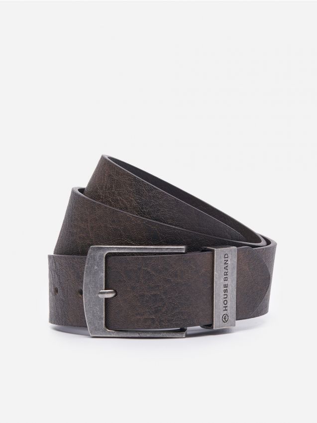 Faux leather belt - dark brown - 6356I-89X - HOUSE