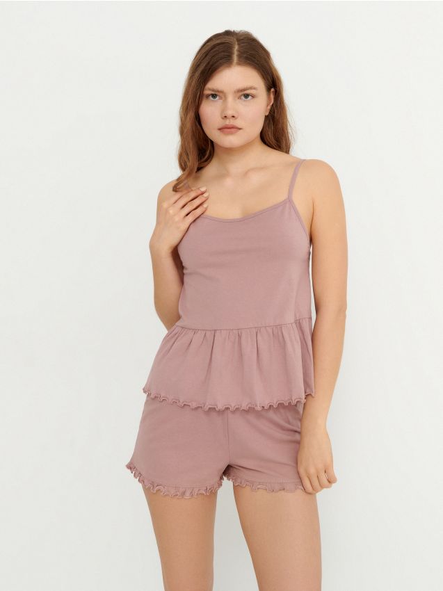 Dvojdielne pyžamo so šortkami - pastel pink - 6406E-03X - HOUSE