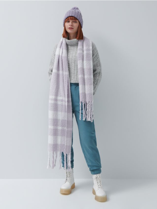 Karirasti šal - lavender - 6432I-04X - HOUSE