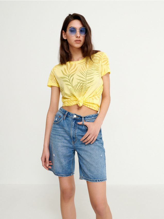 T-Shirt mit Print - light yellow - 6464E-10X - HOUSE