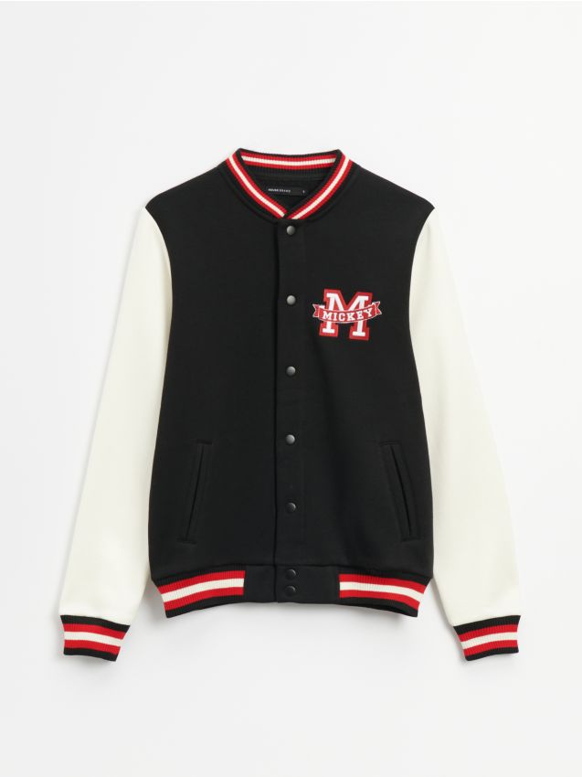Sudadera de béisbol con bordado Mickey Mouse - negro - HOUSE