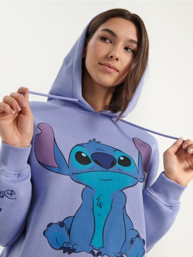 Felpa oversize con cappuccio Lilo & Stitch - uva - HOUSE