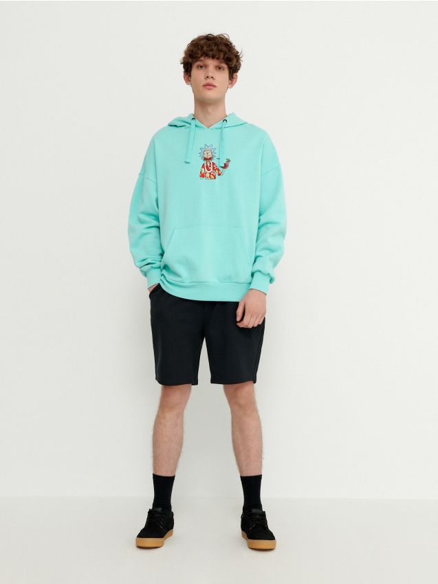 Rick&Morty kapucnis pulóver - mint green - 6606E-65X - HOUSE