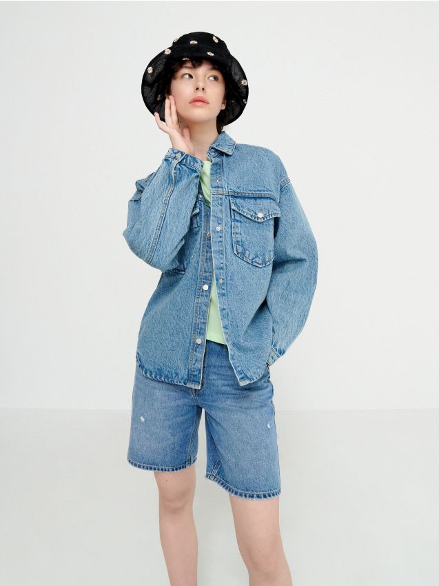 Джинсовая куртка oversize - blue jeans - 6660A-55J - HOUSE
