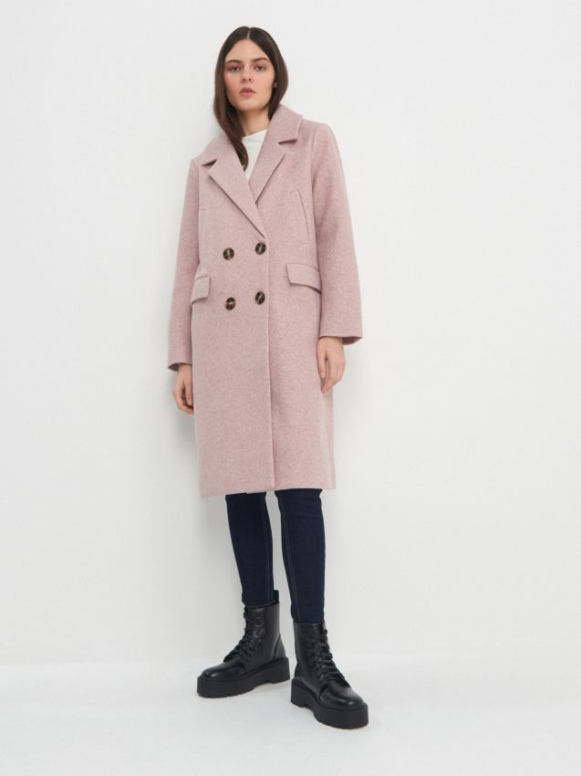ДВУБОРТНОЕ ПАЛЬТО - pastel pink - 6670A-03M - HOUSE