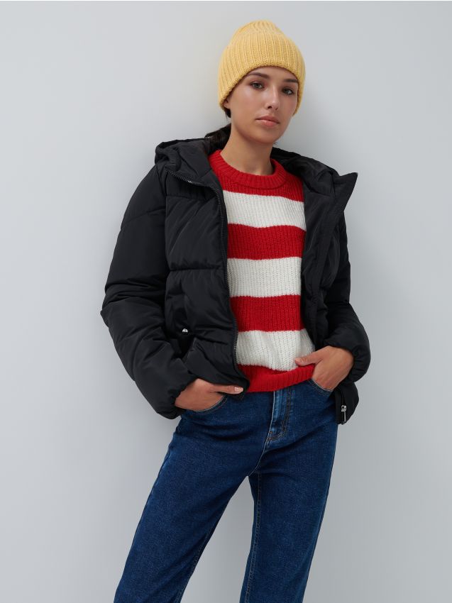 Pikowana kurtka puffer - czarny - 6943E-99X - HOUSE