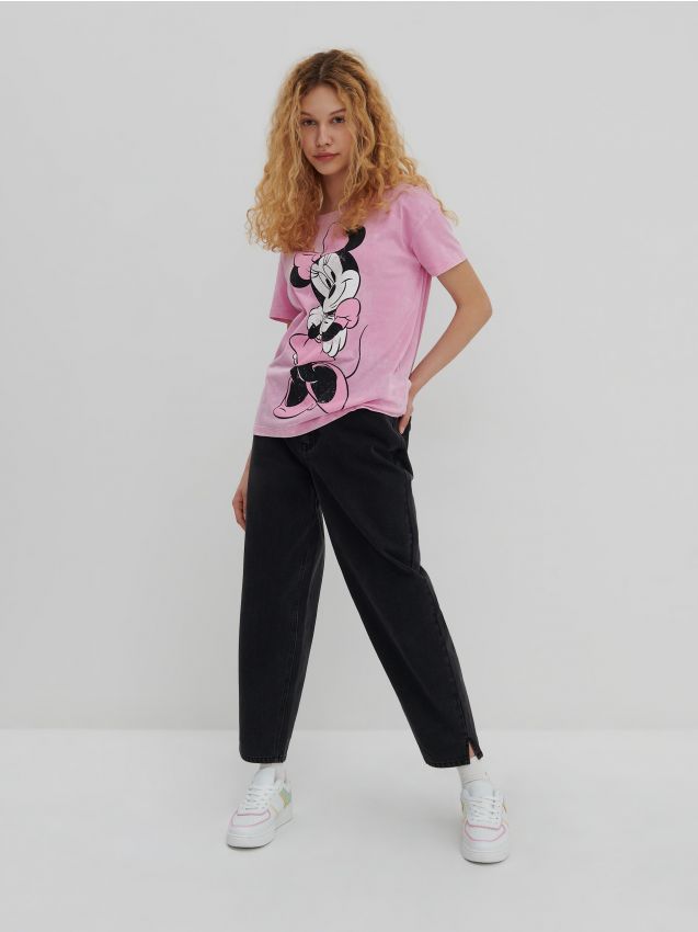 Tricou cu imprimeu Mickey Mouse - pastel pink - 7222E-03X - HOUSE