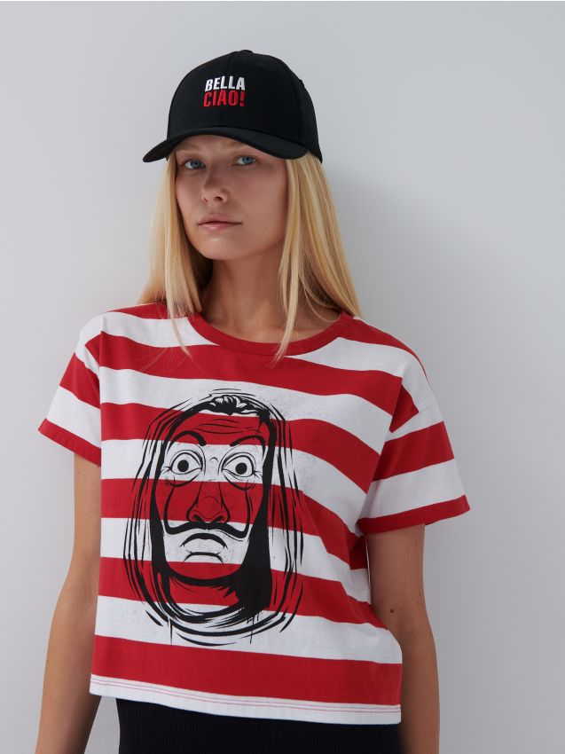 Tricou în dungi, cu mânecă lungă La casa de papel - dungi - 7254K-ST1 - HOUSE