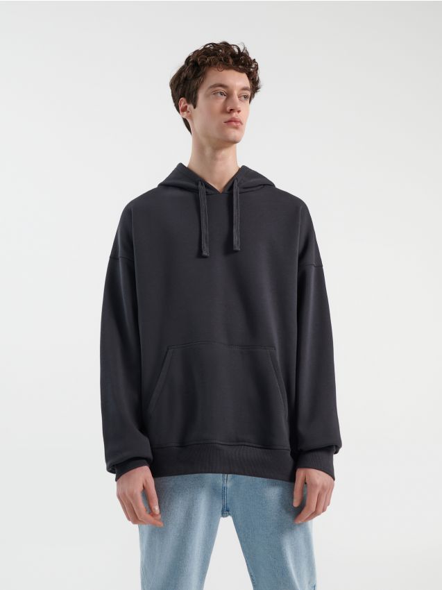 Худи Basic оверсайз - dark grey - 7377L-90X - HOUSE