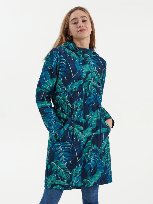 Wzorzysta parka z kapturem - wielobarwny - HOUSE