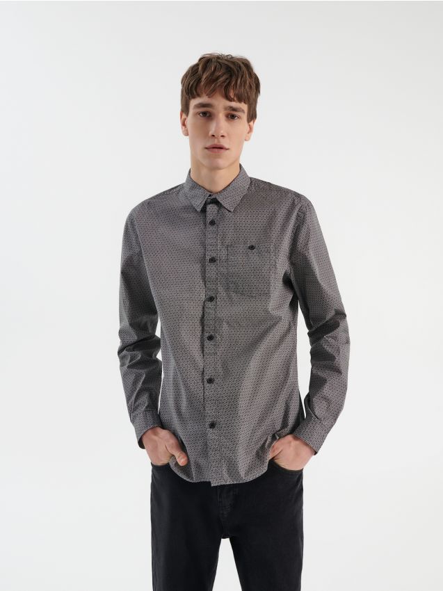 Slim fit košulja - dark grey - 7736K-90X - HOUSE