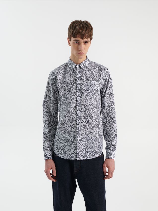 Wzorzysta koszula slim fit - light blue - 7737K-50X - HOUSE