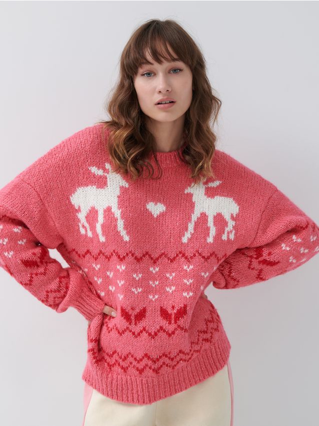 Weihnachtspullover - bunt - 8177L-MLC - HOUSE
