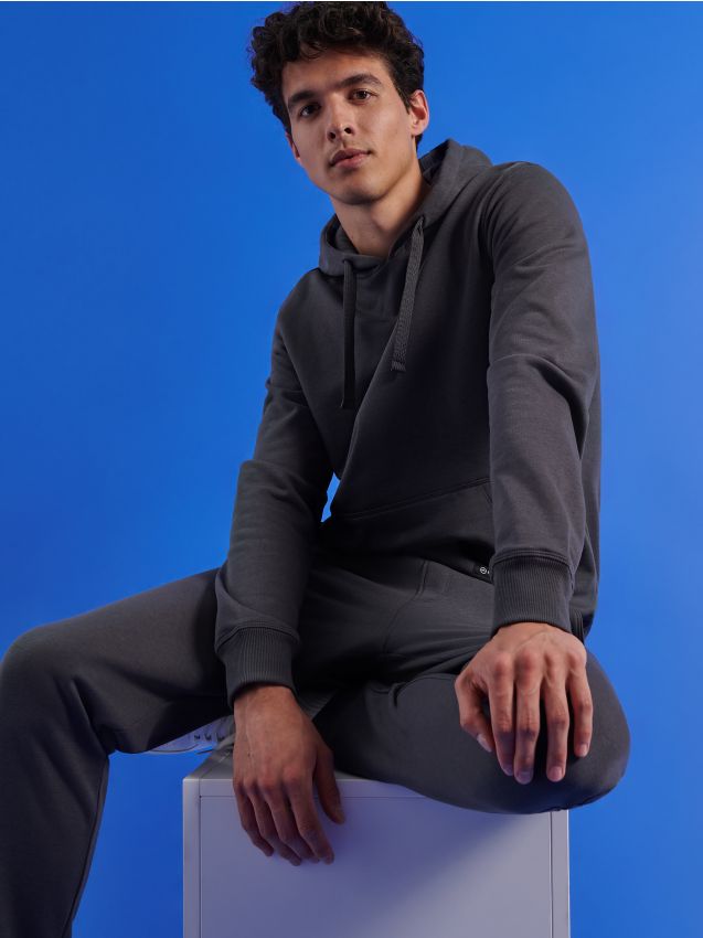 Kapuutsiga dressipluus Basic - dark grey - HOUSE