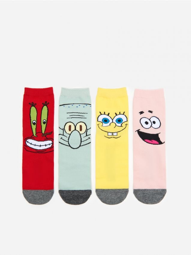 Разноцветные носки, 4 пары Spongebob - Многоцветный - 8337D-MLC - HOUSE