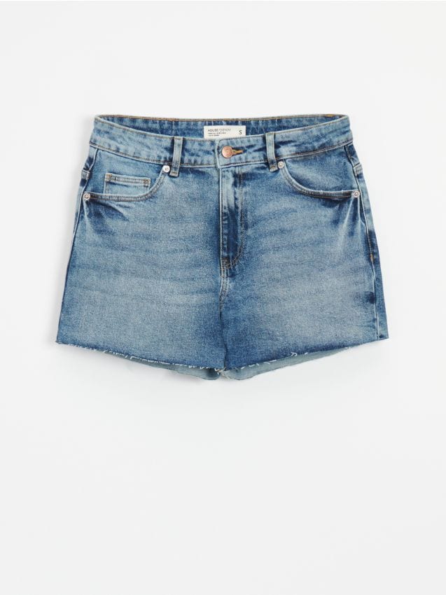 Rebitud palistusega lühikesed teksapüksid - blue jeans - HOUSE