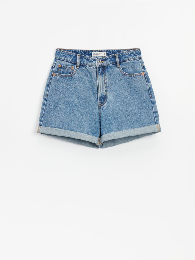 Džinsiniai šortai paaukštintu juosmeniu - indigo jeans - HOUSE
