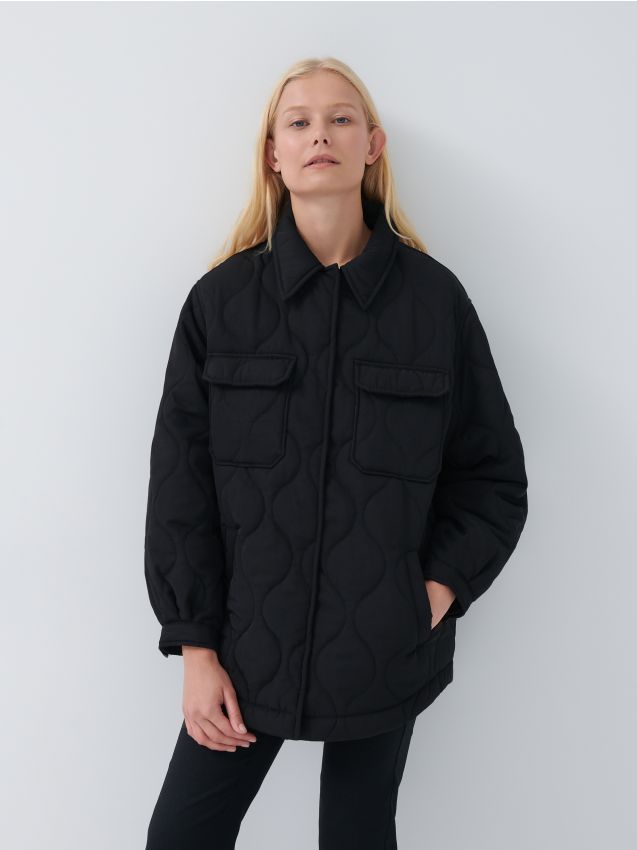 Рубашка shacket - Черный - 8612L-99X - HOUSE