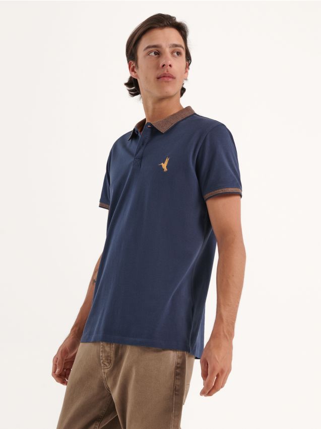Polo con bordado - azul marino - HOUSE