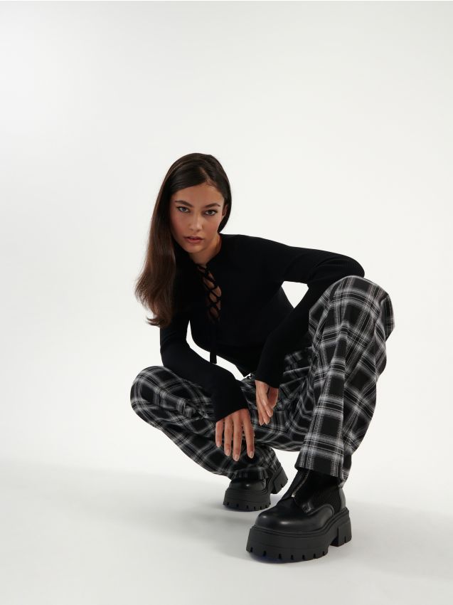 LADIES` TROUSERS - μαυρο - HOUSE