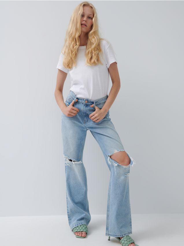 Traperice wide leg s poderotima - plava - 8948H-05J - HOUSE