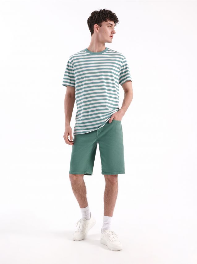 Teksakangast lühikesed püksid - light green jeans - HOUSE