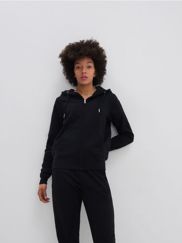 Rozpinana bluza z kapturem - czarny - 9241E-99X - HOUSE
