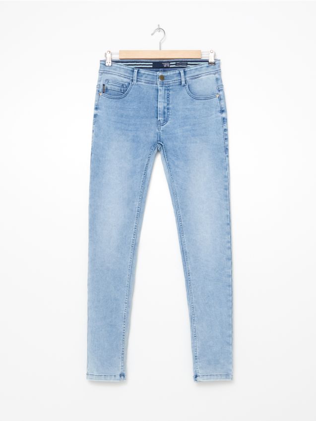 Jeansy skinny fit z przetarciami - niebieski - 9251A-50J - HOUSE