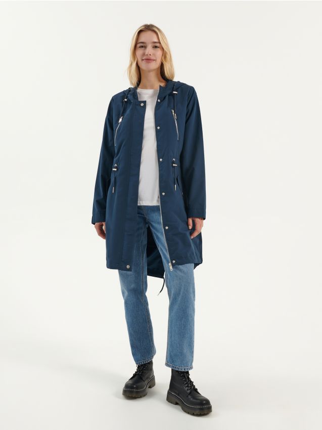 Jachetă parka cu glugă - dark turquoise - HOUSE