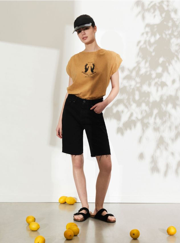 Pantaloni scurți denim - negru - 9327E-99J - HOUSE
