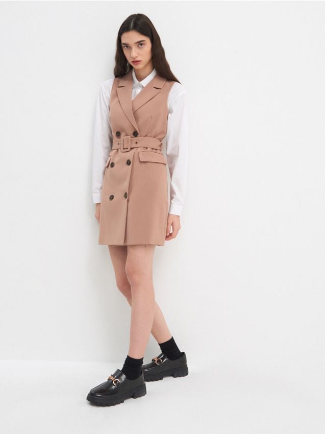 Blazer-style dress - golden brown - 9561D-82X - HOUSE