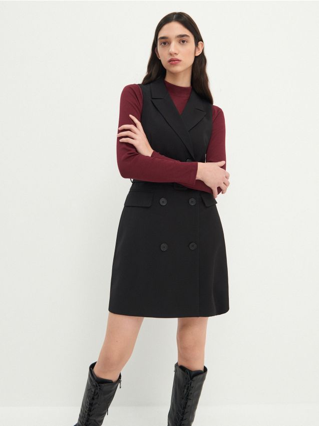 Kleid Im Blazerschnitt - schwarz - 9561D-99X - HOUSE