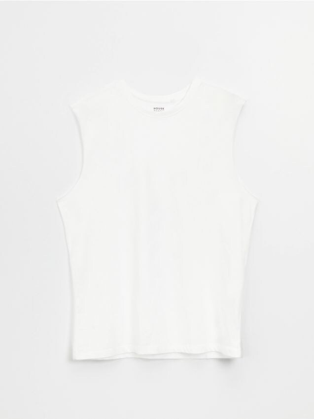 Tricou fără mâneci - alb - HOUSE