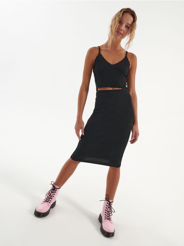 LADIES` SKIRT - μαυρο - HOUSE