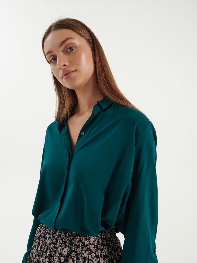 LADIES` SHIRT - γαλαζοπρασινο - HOUSE