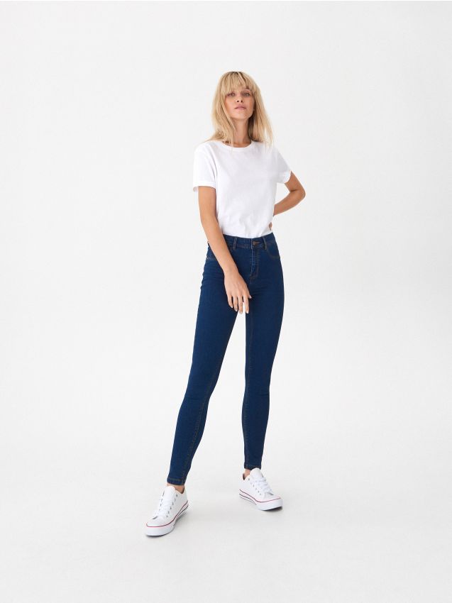 Džínsy skinny - tmavomodrá - WM232-59J - HOUSE