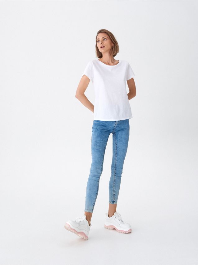 Rifle high waist skinny - modrá - XA213-50J - HOUSE