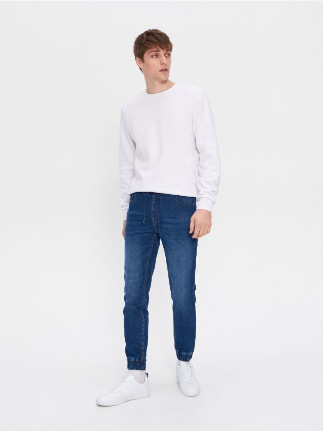 Denimowe joggery - granatowy - XL175-59J - HOUSE