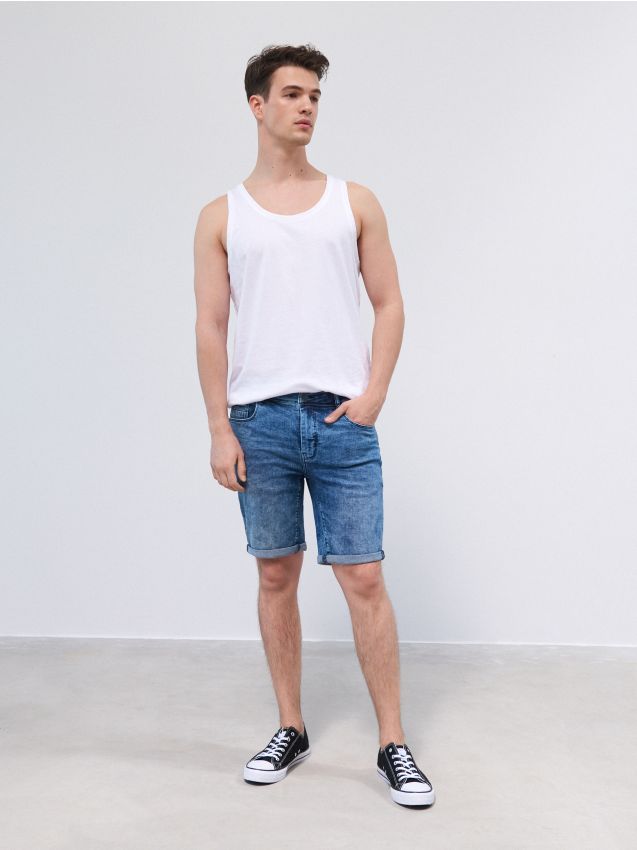 Pantaloni scurți de blugi - albastru - XL369-55J - HOUSE